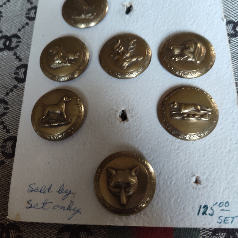 Vintage 1850's Gold Sporting Button Set - Picture 4 of 14
